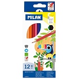 Карандаши цветные Milan "211", 12цв., заточен., картон, европодвес