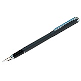 Ручка перьевая Berlingo "Silver Prestige" синяя, 0,8мм, корпус черный/хром, пластик. футляр