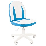 Кресло детское Chairman Kids 122, PL белый, экопремиум белый/голубой, регулир. по высоте, без подлок