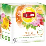 Чай Lipton "Get Fit", зеленый с травами, 20 пакетиков-пирамидок по 1,8г