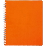 Тетрадь 80л., А5, клетка на гребне Hatber "Diamond Neon. Оранжевая", пластиковая обложка