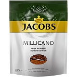 Кофе растворимый Jacobs "Monarch "Millicano", сублимированный, с молотым,  мягкая упаковка, 150г