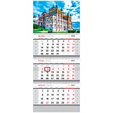 Календарь квартальный 3 бл. на 3 гр. OfficeSpace Standard "Замок", с бегунком, 2021г.