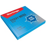 Самоклеящийся блок Berlingo "Ultra Sticky", 75*75мм, 80л, в клетку, синий неон