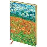 Записная книжка А6 80л. ЛАЙТ, кожзам, Greenwich Line "Vision. Van Gogh. Poppy field", тон. блок, зол