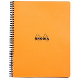 Бизнес-тетрадь 80л., А4+, клетка на гребне Rhodia "Classic", 80г/м2, многоцветный срез, оранжевая