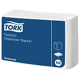 Салфетки бумажные диспенсерные Tork "Universal"(N2), 1 слойн., 24*30см, белые, 300шт.