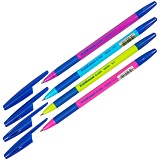 Ручка шариковая Erich Krause "R-301 Neon" синяя, 0,7мм, грип, корпус ассорти