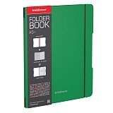 Тетрадь 48л., А5+, клетка Erich Krause "FolderBook", зеленая съемная пластик. обложка, на резинке