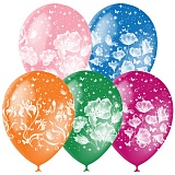 Воздушные шары,  25шт., M12/30см, Поиск "Фантазия", пастель+декор, растровый рисунок