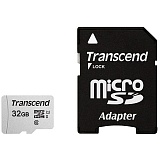 Карта памяти Transcend MicroSDHC 32Gb, Class 10 UHS-I U-1, скорость чтения 95Мб/сек (с адаптером SD)
