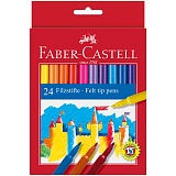 Фломастеры Faber-Castell, 24цв., смываемые, картон, европодвес