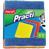 Губки для посуды Paclan "Practi", абразивная, 15*13см, 3шт.