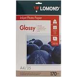 Бумага А4 для стр. принтеров Lomond, 170г/м2 (25л) гл.одн., тип покрытия Cast Coated