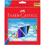 Карандаши цветные Faber-Castell 24цв., трехгран., заточен., картон, европодвес, с точилкой