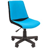 Кресло детское Chairman Kids 115, PL черный, ткань TW черная/голубая, регулир. по высоте