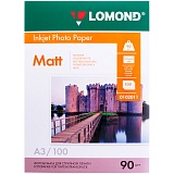 Бумага А3 для стр. принтеров Lomond,  90г/м2 (100л) мат.одн.