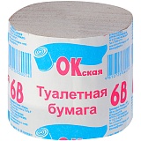 Бумага туалетная Окская, 1 слойн., 100г, без втулки, серая 30м