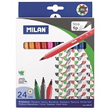 Фломастеры Milan "610", 24цв., смываемые, картон, европодвес
