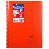 Бизнес-тетрадь 80л., А4, клетка на гребне Clairefontaine "Koverbook", 90г/м2, пластик. обложка, красная
