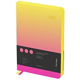 Ежедневник датированный 2021г., A5, 184л., кожзам, Berlingo "Radiance", розовый/желтый градиент