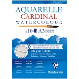 Альбом для акварели 10л., А3, на склейке Clairefontaine "Cardinal",300г/м2,торшон,холод.пресс.,хлоп
