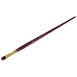 Кисть художественная синтетика бордовая Гамма "Вернисаж", плоская №8, длинная ручка