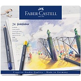 Карандаши цветные Faber-Castell "Goldfaber" 24цв., круглые, заточен., метал. коробка