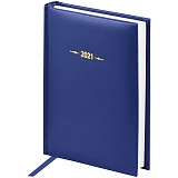 Ежедневник датированный 2021г., A6, 176л., балакрон, OfficeSpace  "Ariane", синий