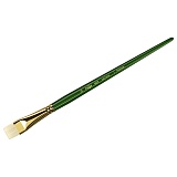 Кисть художественная щетина Гамма "Пейзаж", плоская, укороченный ворс №12, длинная ручка