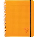 Бизнес-тетрадь 90л., А5+, клетка на гребне Clairefontaine "Proactiv'Book", 90г/м2, пластик. обложка, оранжевая