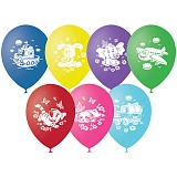 Воздушные шары,  50шт., М12/30см, Поиск "Детская тематика", пастель, шелк