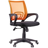 Кресло оператора OfficeSpace SP-M96, ткань, спинка сетка оранж/сиденье TW черная, механизм качания