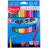 Карандаши цветные Maped "Color Peps", 18цв., трехгран., заточен., картон, европодвес