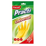 Перчатки резиновые Paclan "Practi.Universal", р.L, желтые, пакет с европодвесом