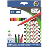 Фломастеры Milan "610", 12цв., смываемые, картон, европодвес