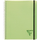 Бизнес-тетрадь 90л., А5+, клетка на гребне Clairefontaine "Proactiv'Book", 90г/м2, пластик. обложка, зеленая