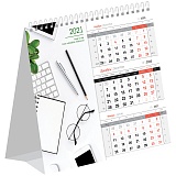 Календарь-домик 190*170мм, OfficeSpace "Mono Premium. Офис", на гребне, 2021г.