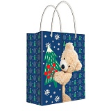 Пакет подарочный новогодний 22*31*10см Русский дизайн "Мишка с елочкой", ламинированный