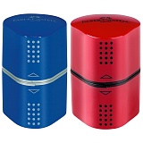 Точилка пластиковая Faber-Castell "Trio Grip 2001", 3 отверстия, 2 контейнера, красная/синяя