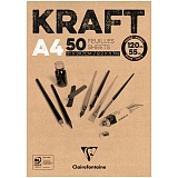 Блокнот для эскизов и зарисовок 50л. А4 на склейке Clairefontaine "Kraft", 120г/м2, верже, крафт