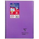 Бизнес-тетрадь 80л., А4, клетка на гребне Clairefontaine "Koverbook", 90г/м2, пластик. обложка, фиолетовая