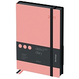 Ежедневник датированный 2021г., A5, 184л., кожзам, Berlingo "Instinct", черный/фламинго, с резинкой