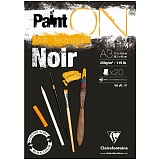 Альбом для смешанных техник 20л., А3, на склейке Clairefontaine "Paint'ON Noir", 250г/м2, черная