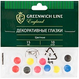Материал декоративный Greenwich Line "Глазки", цветные, 15мм, 10шт.