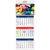 Календарь квартальный 3 бл. на 4 гр. OfficeSpace Elite "Разноцветные дни", с бегунком, 2021г.