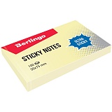 Самоклеящийся блок Berlingo "Ultra Sticky", 50*75 мм, 100л, пастель, желтый