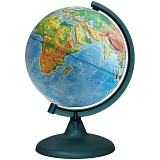 Глобус физический рельефный Глобусный мир, 21см, на круглой подставке