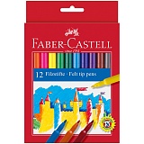 Фломастеры Faber-Castell, 12цв., смываемые, картон, европодвес