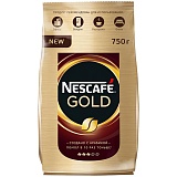 Кофе растворимый Nescafe "Gold", сублимированный, с молотым, тонкий помол, мягкая упаковка, 750г